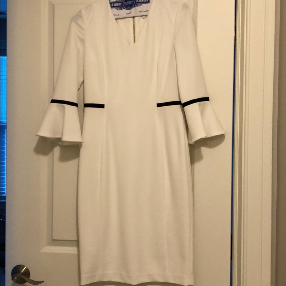 Dress with bell sleeves and zipper up the back